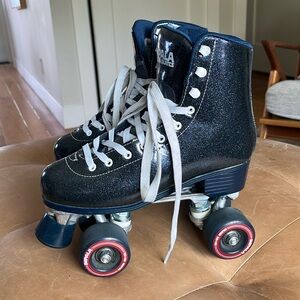 Impala Navy Sparkle Rollerskate - W 7